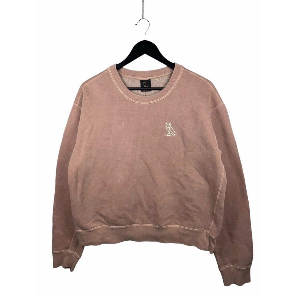 OVO Garment Dye Crewneck Sweatshirt in‎ Rose  - Women's Size L, Made In Canada